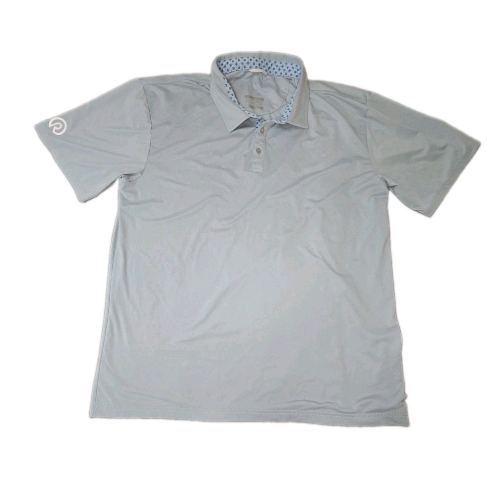 Swannies Golf Polo Shirt Men 2XL Light Blue Performance Stretch Short Sleeve